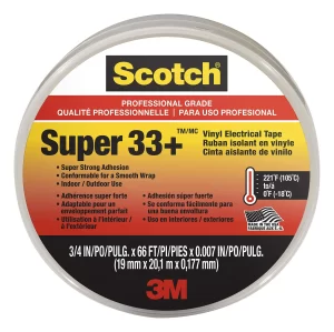 Scotch Super33 High Quality PVC Vinyl Tape - Thickness 0.178mm x 19mm x 20m
